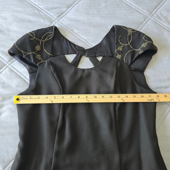 VTG Women's Plus Sz 14 Midi Formal Dress Beaded Slit Wimsigoth Elegance Holiday - Picture 10 of 16